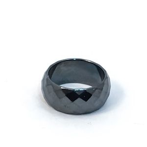 Cherryl's Jewelry - Wide Faceted Hematite Band Ring Cherryl's Jewelry - Wide Faceted Hematite Band Ring